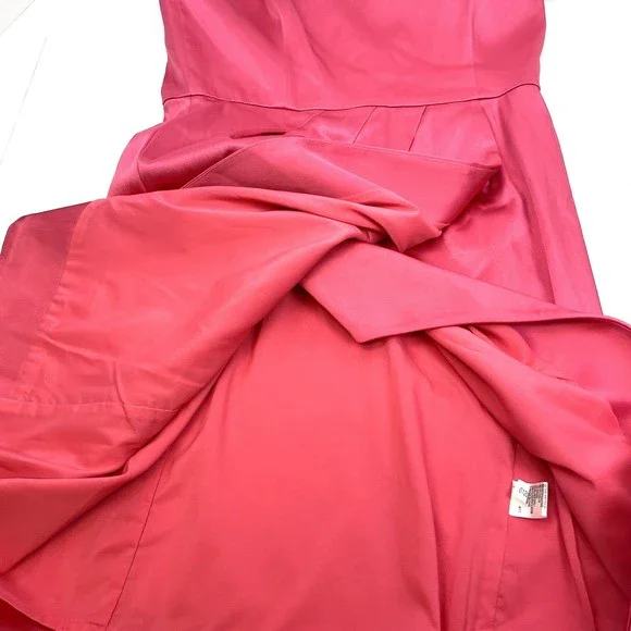 Tahari Pink Satin Dress Womens Size 10‎ NWT Spaghetti Strap Barbiecore Dress D52 - Picture 8 of 14